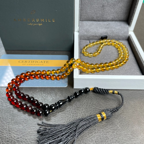 Rainbow amber misbaha islamic - rainbow,