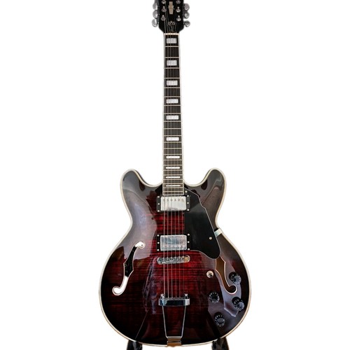 Semi hollow red flamed maple - red,