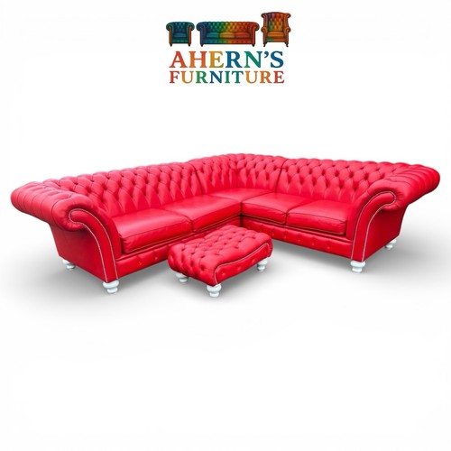 Red leather corner - red,