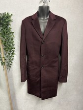 Reiss Angel Aubergine Winter Soft Wool Men’s Overcoat UKXL