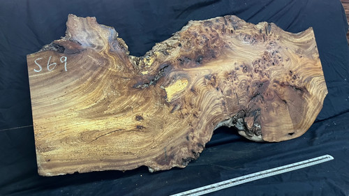 Burr elm rustic table - , top