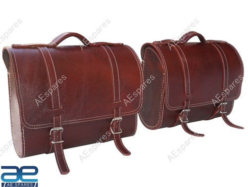 Leather saddle bags brown for - saddle,