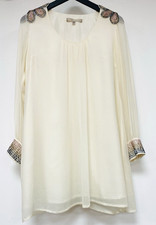 KINGAN JONES ivory Sheer tunic