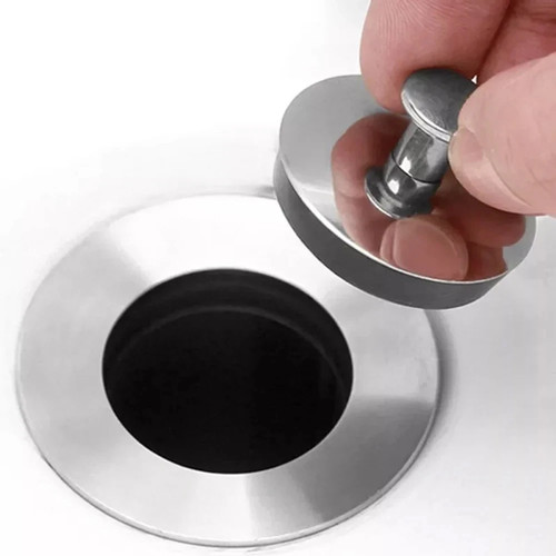 Stainless steel bath sink - steel, plug