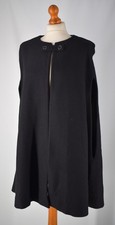 Ladies Zara Black 75% Wool Blend Poncho / Cape Coat Size S UK 10 / 12
