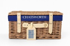 Chatsworth Luxury Picnic Hamper – Blue Lining, Cream Leather Hardware, VGC