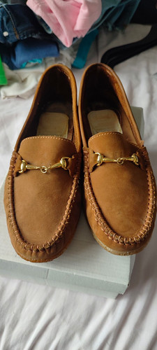 Italian tan suede leather