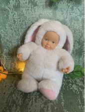Anne Geddes White Baby Bunny - Beanie Plush Toy 9"