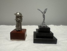 A  Bruce Bairnsfather "Old Bill" chrome plated & Miniature Rolls-Royce Mascot 