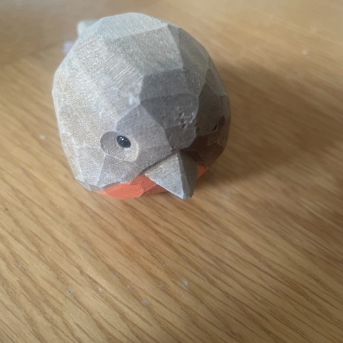 Wooden carved robin - robin, bird