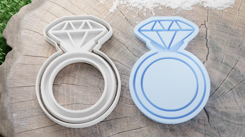 Diamond ring cookie cutter - diamond,