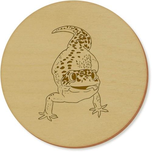 Happy leopard gecko coaster - gecko',
