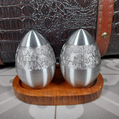 Oriental pewter salt pepper - salt,