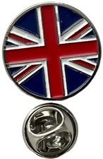 Union Jack Round Enamel & Metal Lapel Pin Badge FREE UK Delivery!