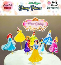9 pcs PRECUT The Disney Girls Princess Cake Toppers Birthday Decorations New