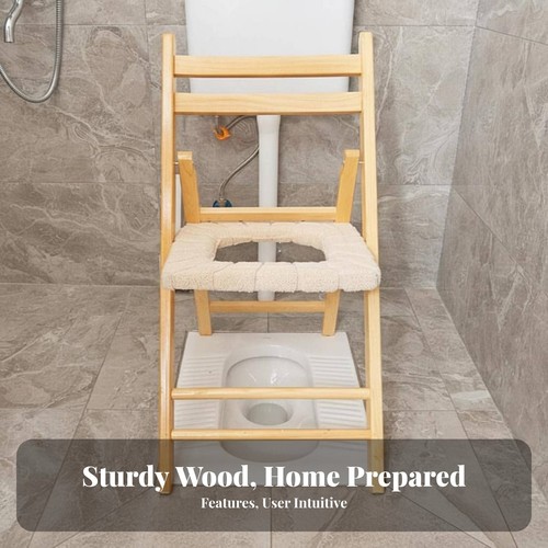 Folding wooden potty chair - wooden,