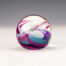 Vintage Caithness Glass - Pink Sirocco Studio Glass Paperweight