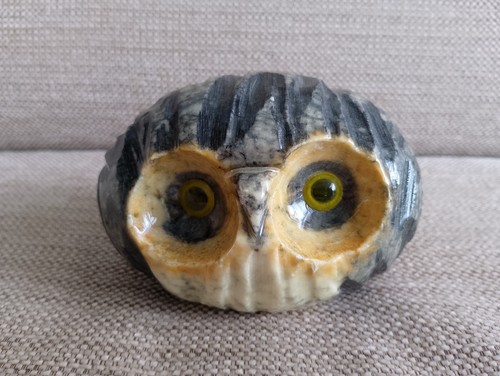 Genuine alabaster owl - alabaster,