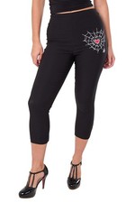 Ro Rox Ella Capri Pants – Loveweb Black Widow Embroidery 1950s Vintage Retro