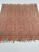 Vintage Traditional Kashmiri Paisley Wool Piano Shawl 176x173cm