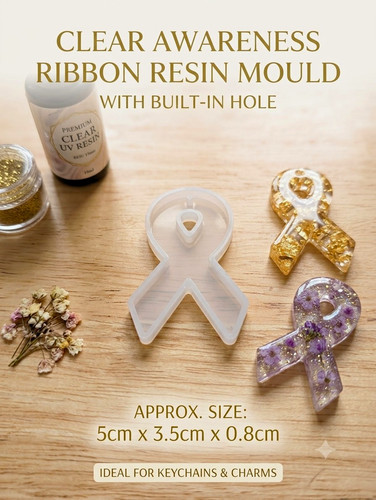 Awareness ribbon silicone mold - awareness,