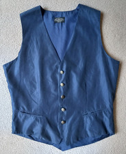 Tie Rack Knightsbridge London Silk Waistcoat Men's Size M Navy Metal Buttons