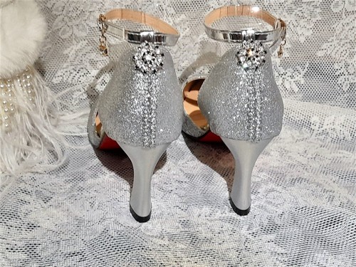 Silver glitter shoes - shoes, with