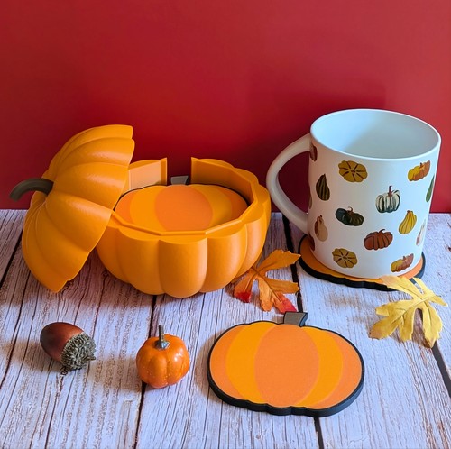 Pumpkin coasters with - pumpkin,