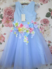 MONSOON BNWT Blue Floral Bridesmaid Prom Party Occasion Dress 9-10 £70