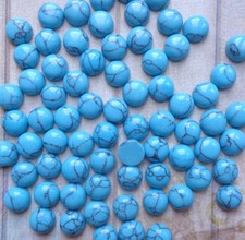 2pcs 6mm Round Natural/Synthetic Semi Precious Loose Gemstone Cabochon Cameo