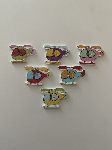 Helicopter wooden buttons - helicopter,