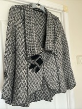 Lagenlook Jacket Made In Italy Black/Grey /Pockets Size M New Without Tags