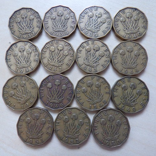 George brass threepence - threepence, 3d
