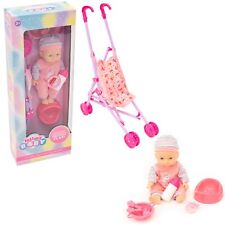 Lullaby Baby Doll Pram & Accessories Girls Doll Playset - 2 Assorted Designs