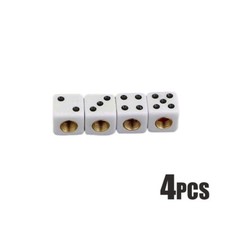 4Pcs Clear Dice Wheel Valve Stem Tire Cap Trims For Car/Bike/Truck Dust Cover