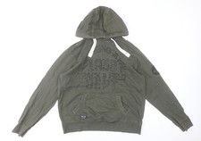 Drift King Men's Green Pullover Hoodie L Regular Fit Track & Field