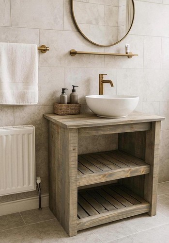 Rustic solid wood bathroom - solid,