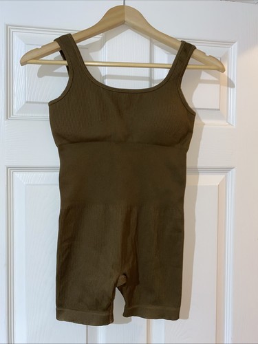 Brown unitard romper playsuit - brown,