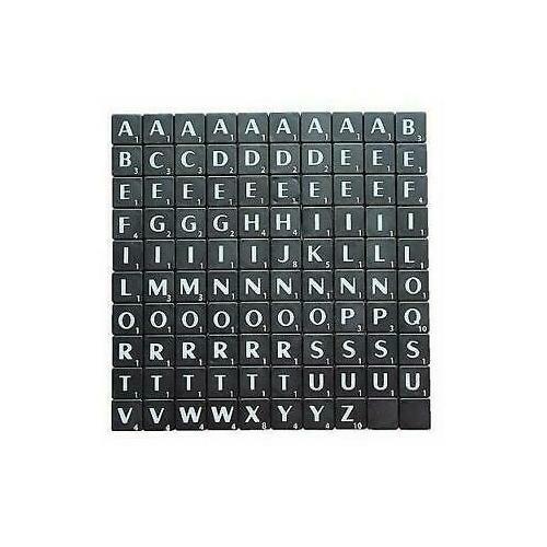 Tiles black white letters - letters, full