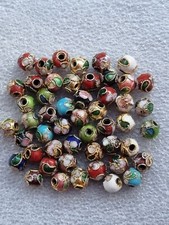 50 CLOISONNE 5mm Spacer Beads Necklace Bracelet Jewellery Making Craft Findings