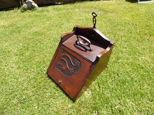 Vintage coal box with - vintage,