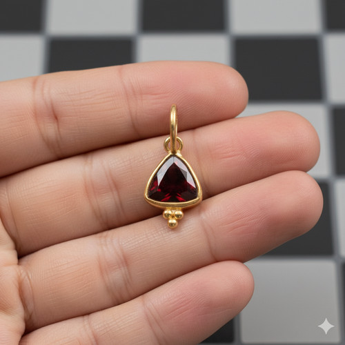 Tiny garnet gold - garnet, charm