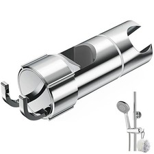 Alyvisun Shower Head Holder with 2 Hooks, Adjustable Shower Holder Bracket for 1