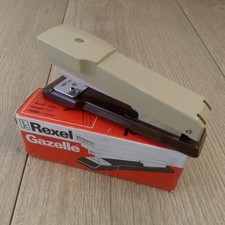 Vintage Rexel Gazelle Stapler Working Order Made In Great Britain Beige