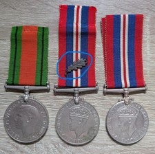 1 x WW2 Defence Medal & 2 x War Medals 1939-45 (One with Bronze Oak Leaf)