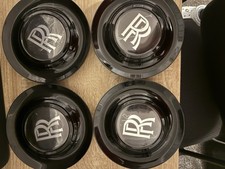Four, floating self levelling Rolls Royce Hub Caps Gloss Black