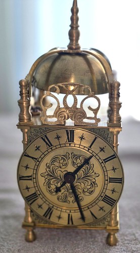 Antique brass lantern clock - antique,