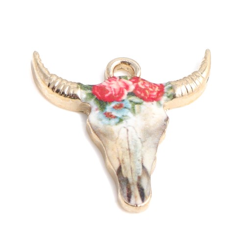 Cow skull shaped gold - skull,
