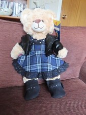 RARE BUILD A BEAR BAB ROCK CHICK BIKER GIRL HIGH HEELS & LEATHER JACKET WITH TAG