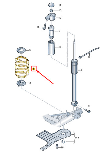 Audi rear coil - rear, spring